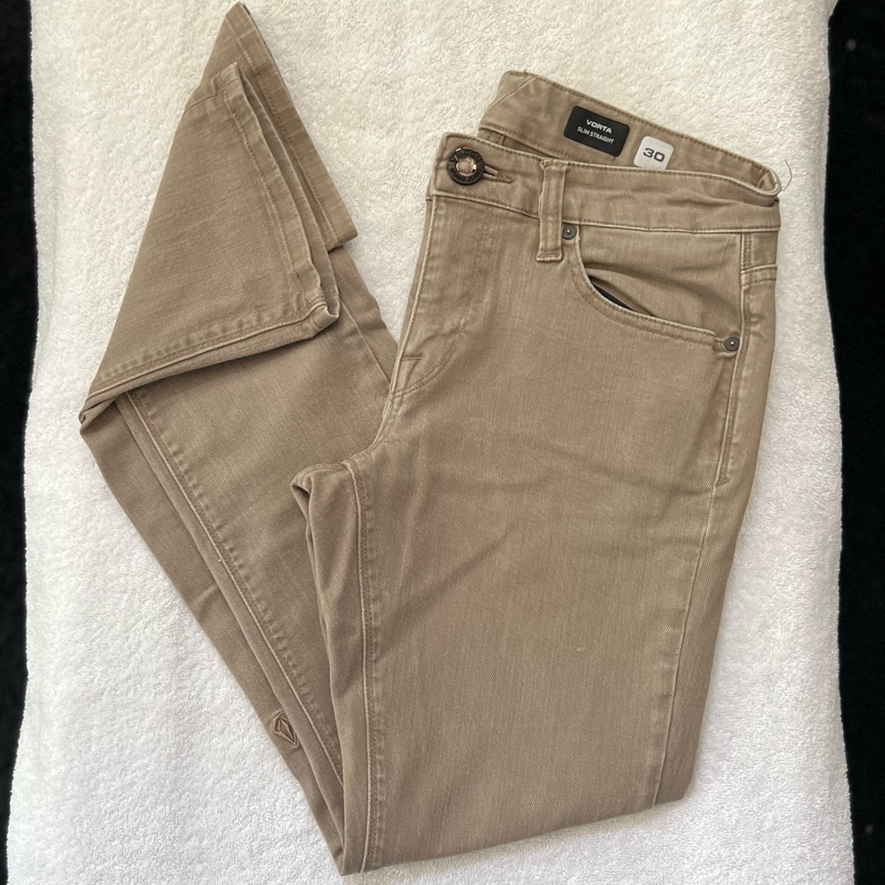 KHAKI VOLCOM VORTA SLIM FIT 30x30